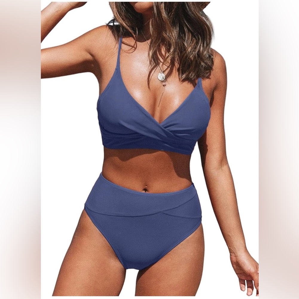 Cupshe Bikini NWT large blue / gray